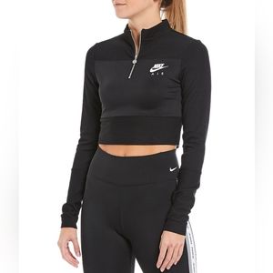 Nike Air Black Crop Half Zip Long sleeve top Size XS